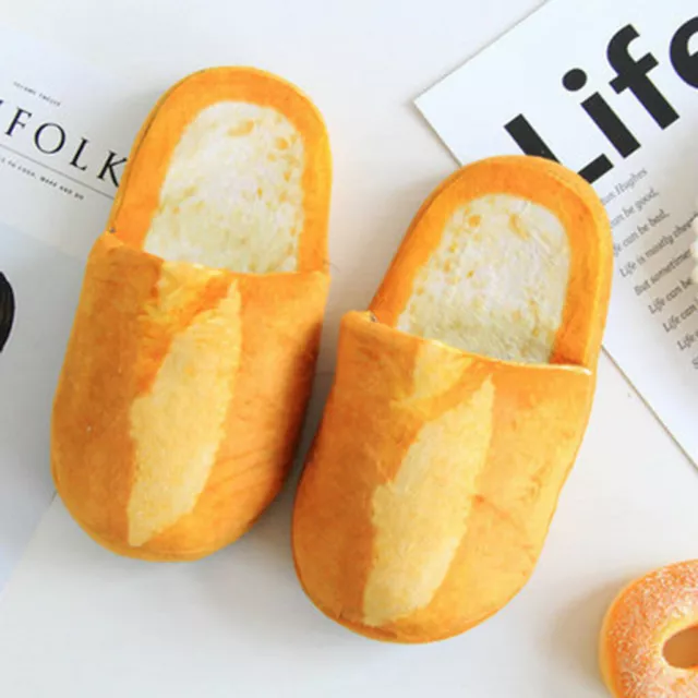 Adult Autumn Winter Slippers Warm Home Shoes Look Bread Bun Plush Cotton Slipper