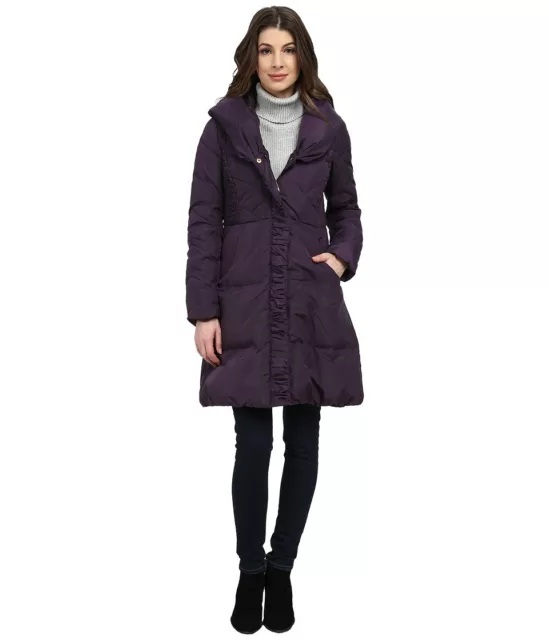 Via Spiga  Womens Purple Dusk Pillow Collar Down Coat Size XS 4135