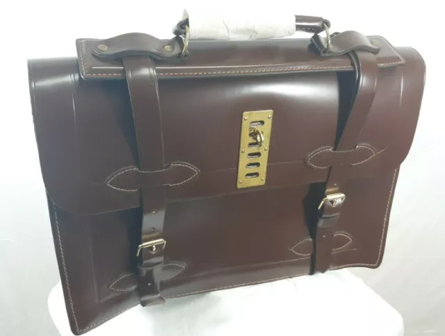 NEW MEN'S BROWN Leather Messenger Business Work Briefcase Laptop Bag ...