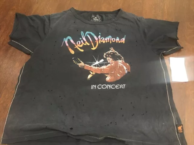 TRUNK Ltd Top T Shirt New Size M neil diamond vintage wash black hols