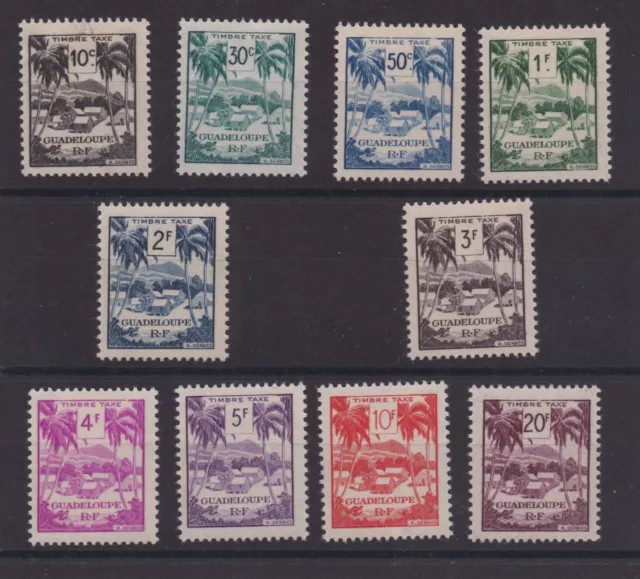 GUADELOUPE SERIE COMPLETE DE 10 TIMBRES TAXES NEUF** N° 41 à 50 C: 19,00€