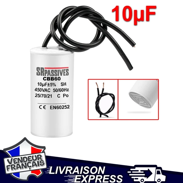 Capacitor CBB60 Series Condensateur 10 µF 450 V Condensateur De Moteur