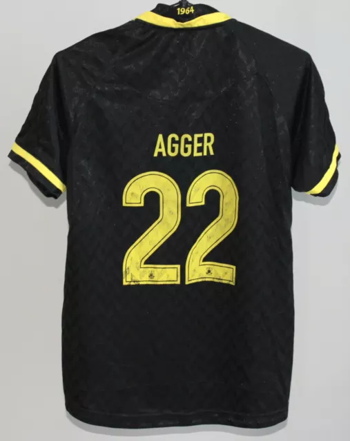 Brondby Denmark Auswärtsfußballtrikot #22 Agger 13/14 Hummel Größe KINDER XL