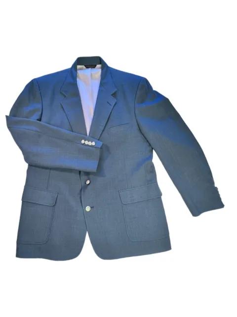 VTG 46XL TEAL Blue Sport Coat Gold Btn MEN Jacket Silk/Wool Blazer ...