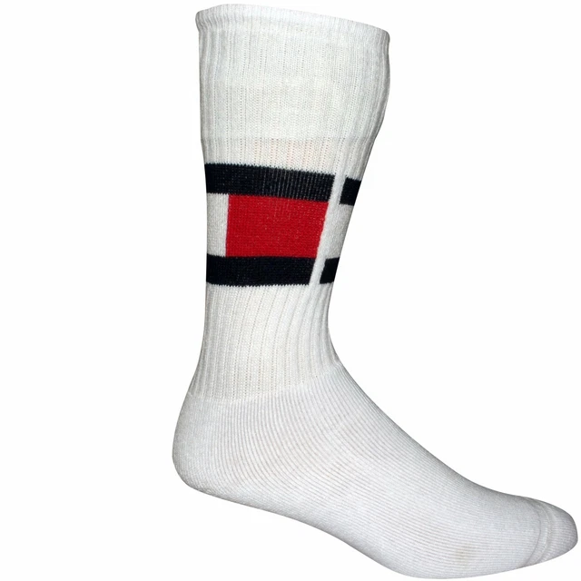 Tommy Hilfiger Icons Flag Logo Ribbed Men's Sports Socks, White