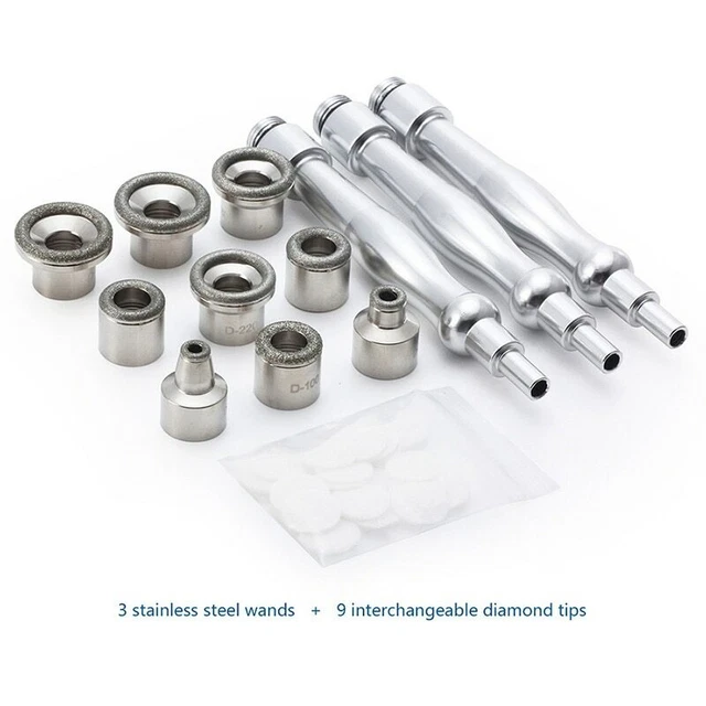 Accesorios para el cuidado de la piel de microdermabrasión diamante 3 varitas con 9 puntas cabeza de diamante