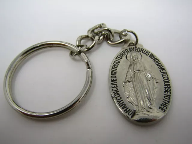 Vintage Keychain Charm: BVM Virgin Mary High Quality Religious
