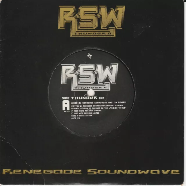 RENEGADE SOUNDWAVE: Thunder II - 7" VINYL: VERY GOOD