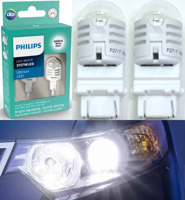 Philips Ultinon LED Light 3157 White 6000K Two Bulbs Front Turn Signal Lamp Fit