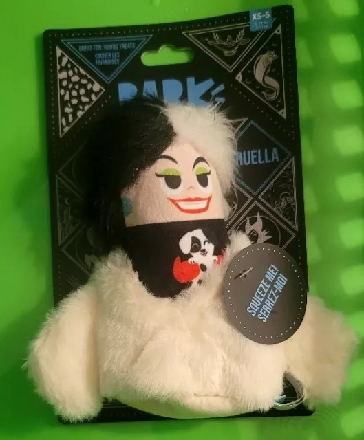 Barkbox Cruella De Ville Plush Dog Toy Squeakers New Xs-S Disney Villains New