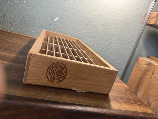 NAPA VALLEY BOX Company 64 Cassette Tape Rack Holder Wooden Wall