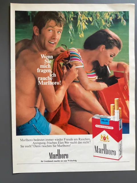Marlboro Freude am Rauchen 60s retro Original 1968 Vintage Ad Werbung Reklame