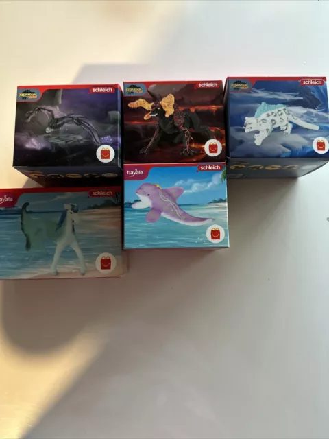 McDonalds Happy Meal Schleich 5 Tiere Spielzeug 2023 Neu