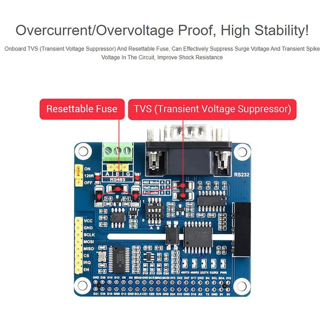 CONTROLLO SPI MODULO isolato 5 V RS485 RS232 fino a 921600 bps per ...