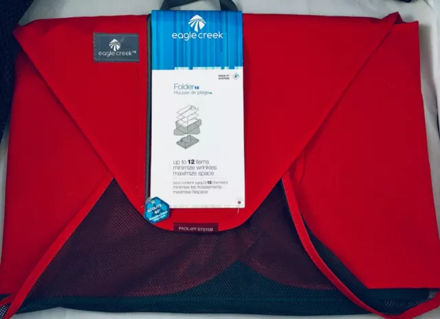Eagle Creek Pack-It 18 Travel Folder Nos Red Holds 12 Shirts Efficient 18” X 12”