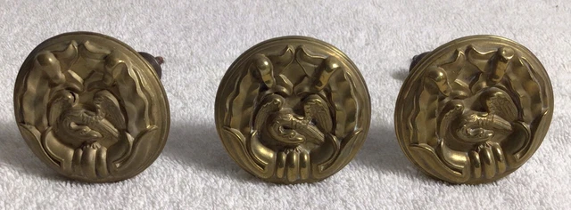 antique brass drapery tie backs With Eagle