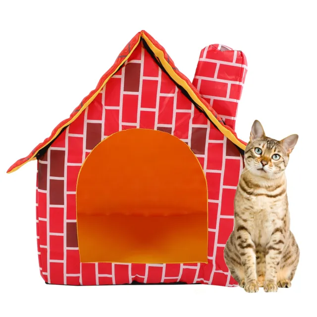 Pet House Faltbares Bett Red Brick Chimney Katze Welpenbett Zelt Haustier Wa Bh2