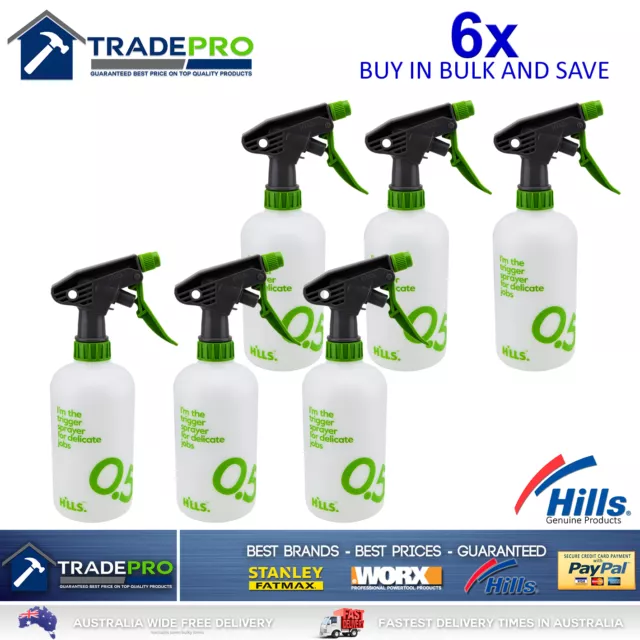 6x Spray Bottle 500ml Hills® Trigger Gun Misting Sprayer Flowers Restaurants