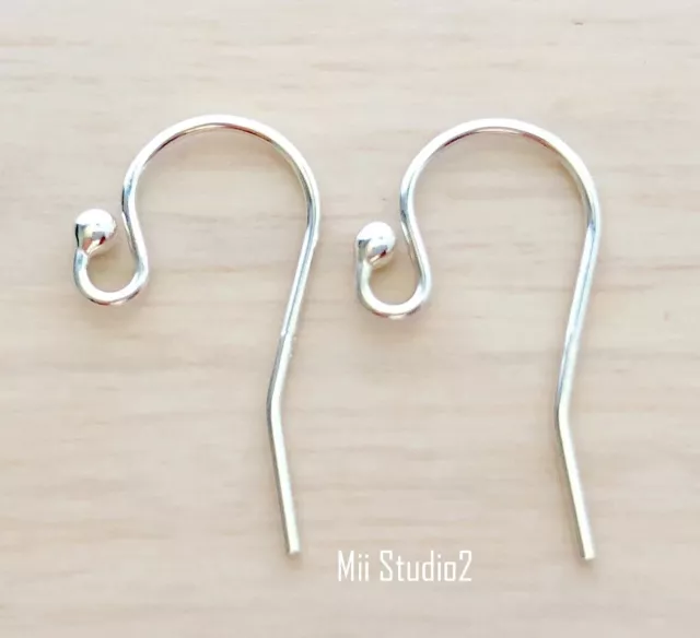 20pcs 925 Sterling Silver single dot french hook earring ear wire E01s