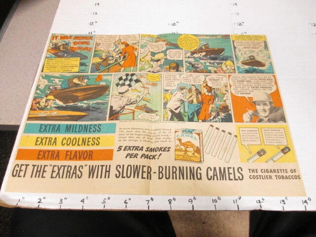 newspaper ad premium 1940 CAMEL CIGARETTES Clinton Ferguson speed boat racer