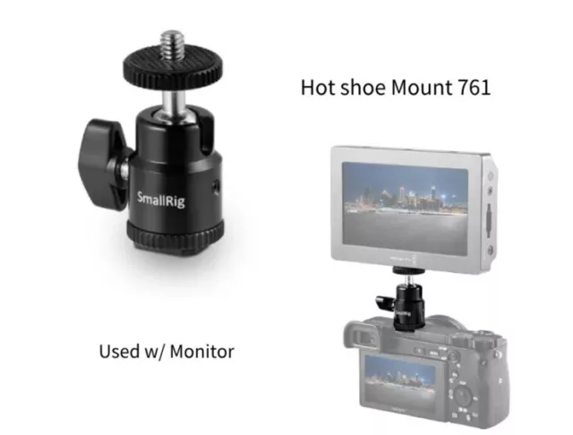 2 Pack SmallRig Monitor Mount Cold Shoe to 1/4” Threaded Adapter 761