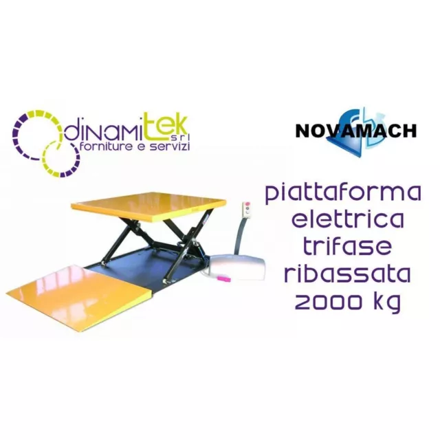 Npf200Ed Piattaforma Elettroidraulica Trifase Ribassata Portata 2000 Kg Novamach