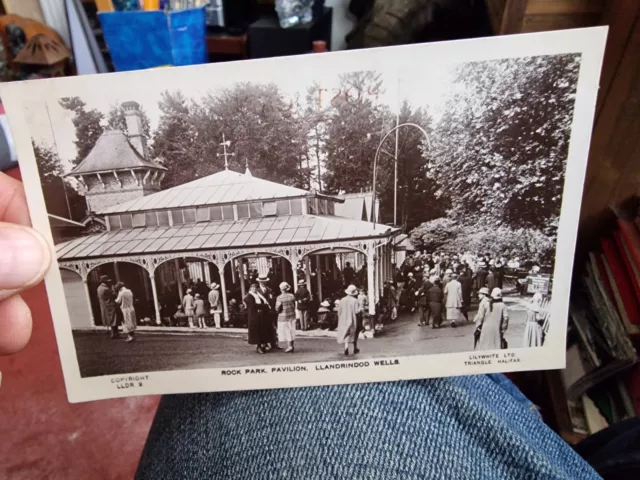 Rock Park Pavilion, Llandrindod Wells, Wales 1929. Vintage Real Photo Postcard