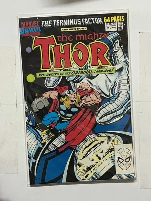 Marvel Annual The Terminus Factor The Mighty Thor Comic Book Vol 1 # 15 1990