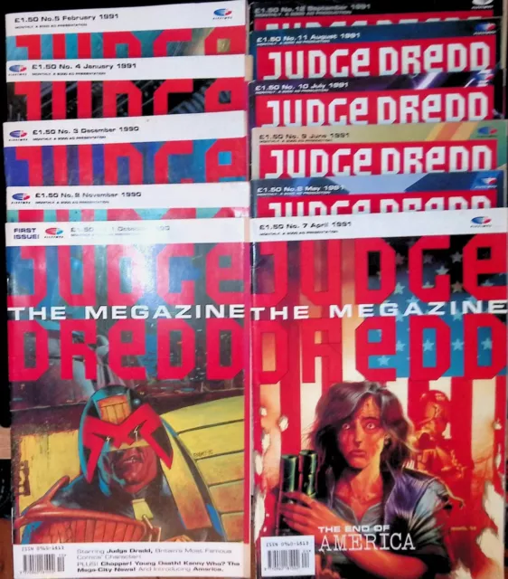 Judge Dredd The Megazine - comic Volume 1 #1 - 12 complete (1990/91)  GD, VG