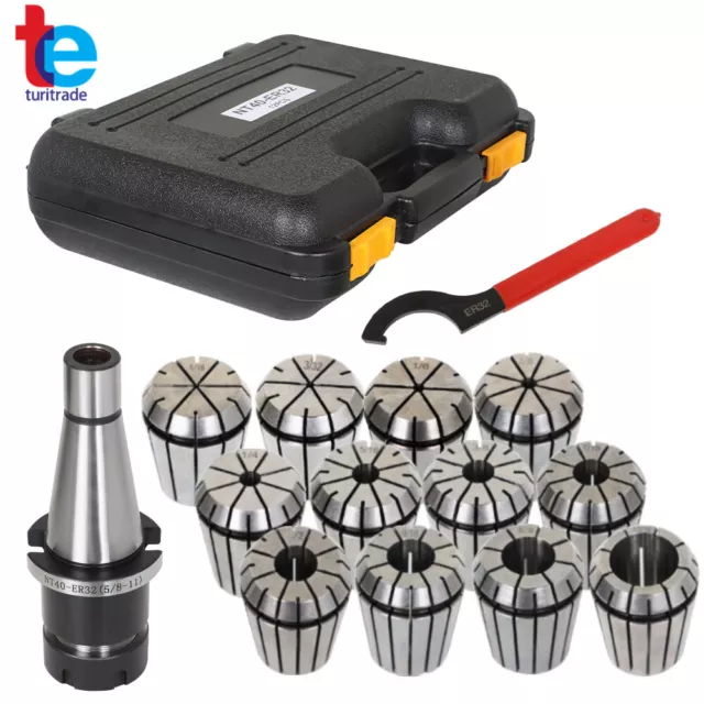 14-Pieces ER-32 NMTB 40 Spring Collet Chuck Set Accuracy to .0005"