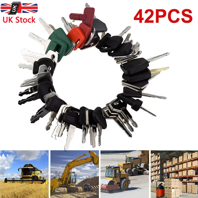 YASASHII 31 Heavy Construction Equipment Key Set Fits Cat, JD, Case, Komatsu, Hyster, Kubota, JCB, Bobcat, Daewoo, JLG, Toyota & More