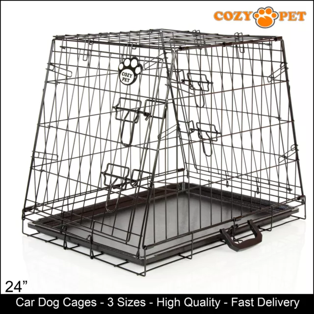 Car Dog Cage By Cozy Pet 24" Small Size Puppy Travel Crate CDC01