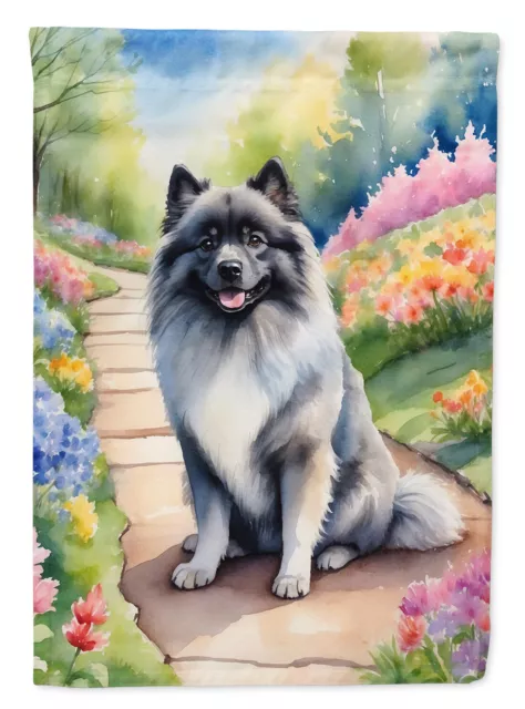Keeshond Spring Path Flag Canvas House Size DAC6656CHF