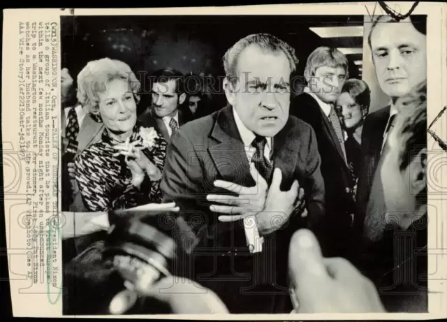 1973 Press Photo President Richard Nixon & First Lady Pat Nixon in Washington