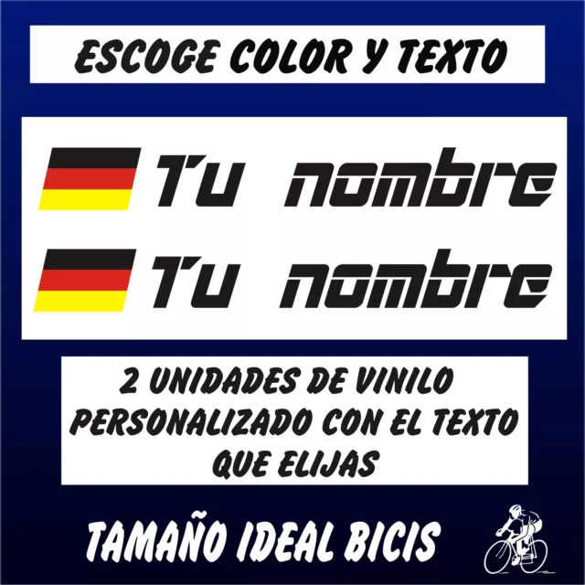 2 Pegatinas Personalizables Bandera De Alemania Con Nombre Vinilo Bici Bike