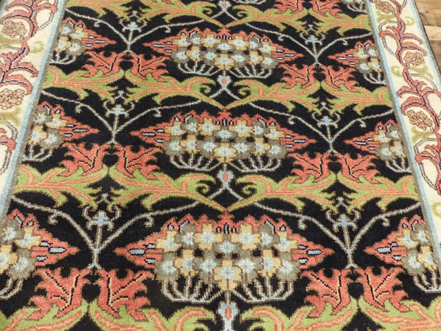 6'x9' New Black William Morris Hand Knotted wool Arts & crafts Oriental area rug 6'x9' New Black William Morris Hand Knotted wool Arts & crafts Oriental area rug