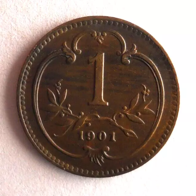 1901 AUSTRIA HELLER - Excellent Vintage Coin - FREE SHIP - AUSTRIA BIN #A