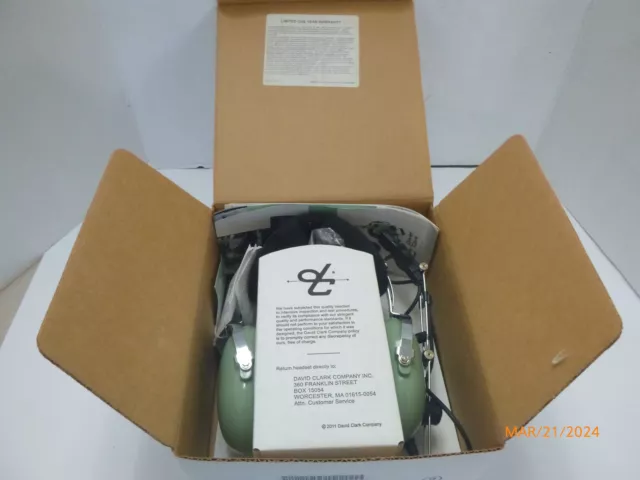 David Clark Aviation Headset - Model H10-76  - New In Box 2