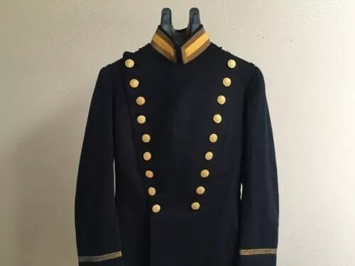 US WWI Army 1902 Model Cavalry Officer Military Black Long Coat Fast Ship