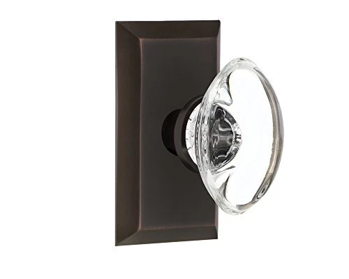 Nostalgic Warehouse Studio Plate with Oval Clear Crystal Glass Knob, Privacy ...
