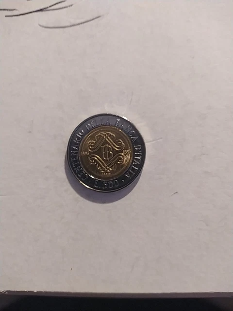 Pièce Commémorative 500 Lires Italie - Centenaire De La Banque D'Italie 1893-1993 - Signature Grande