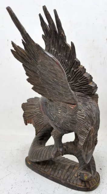 Antique Wooden Eagle Bird Figurine Original Old Very Fine Hand Carved