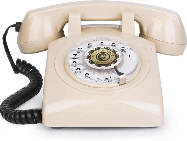 1960S VINTAGE ROTARY Dial Phone Old Landline Retro Beige with ...