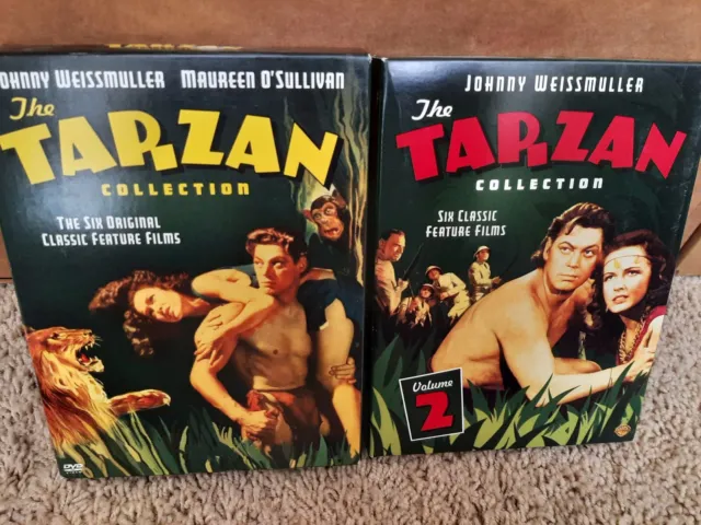 The Tarzan Collection lot Volume 1 And 2 Johnny Weissmuller DVD 7 disc Set