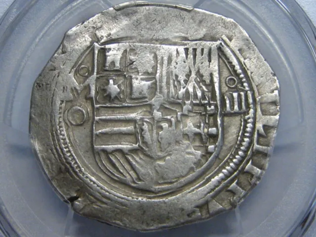 (1572-89) Philip Ii 4 Real Cob Pcgs Xf40 Mexico Assayer O Silver Colonial Era