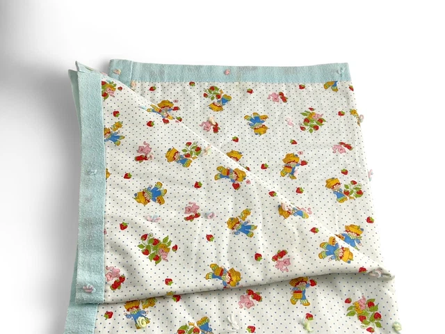 vintage strawberry shortcake crib blanket Handmade 32.5”x44”