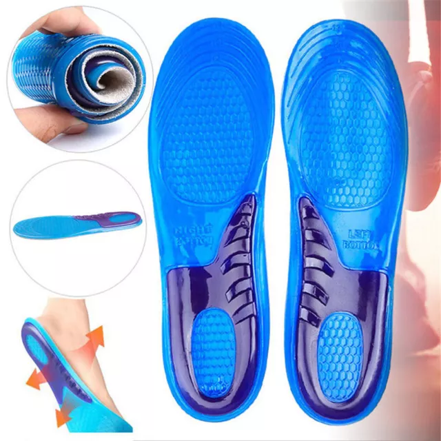 Work Boots Orthotic Foot Arch Heel Support Shoe Massaging Gel Insoles Inserts Uk