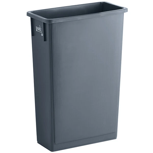 Gray 23 Gal. Heavy-Duty Plastic Slim Commercial Restaurant Trash Can
