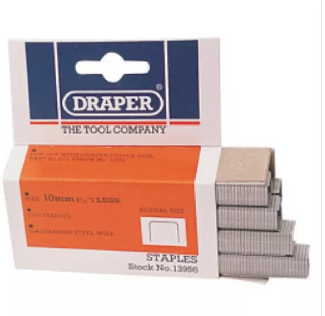 Draper 13956 10mm Heavy Duty Staples Pack of 1000 new