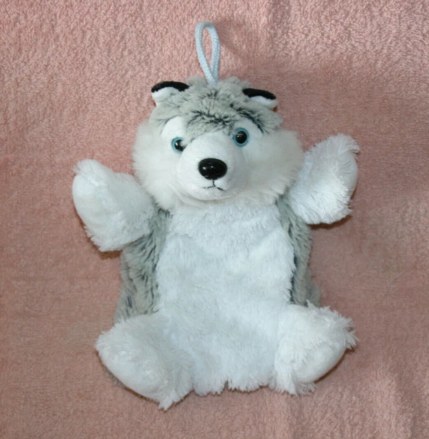 Rodadou Roda Doudou Chien Husky Marionnette Blanc Gris Chine Etat Neuf